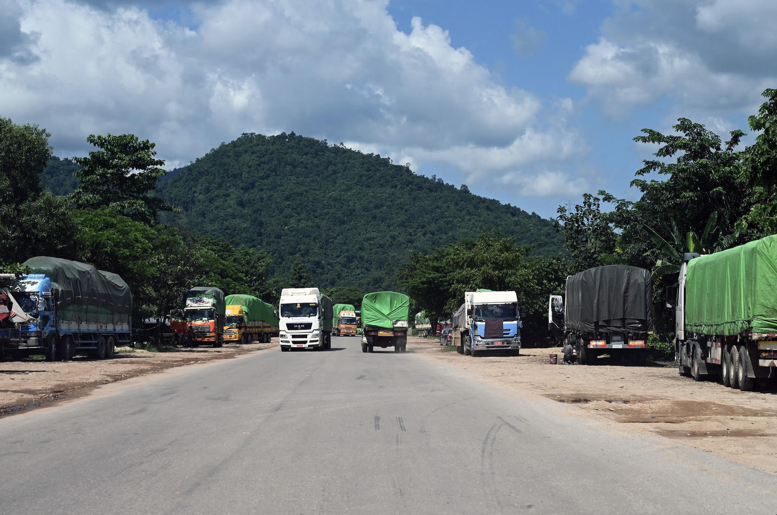 Myanmar highway freight trucks